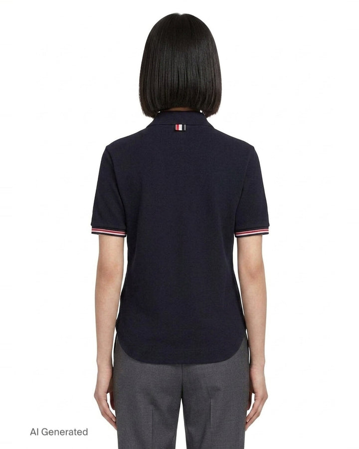 Keyhole RWB Tipping Polo | Thom Browne | Club21 - back