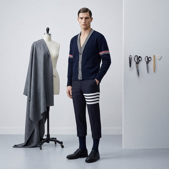 Lobster Jersey Stitch V-Neck Cardigan | Thom Browne | Club21 - lifestyle