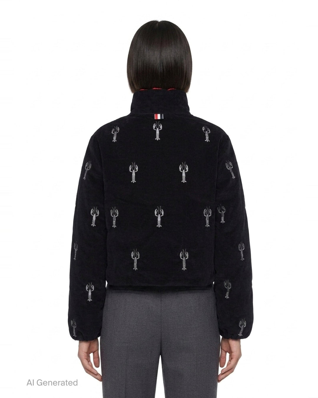 Lobster Reversible Cropped Puffer Jacket | Thom Browne | Club21 - back