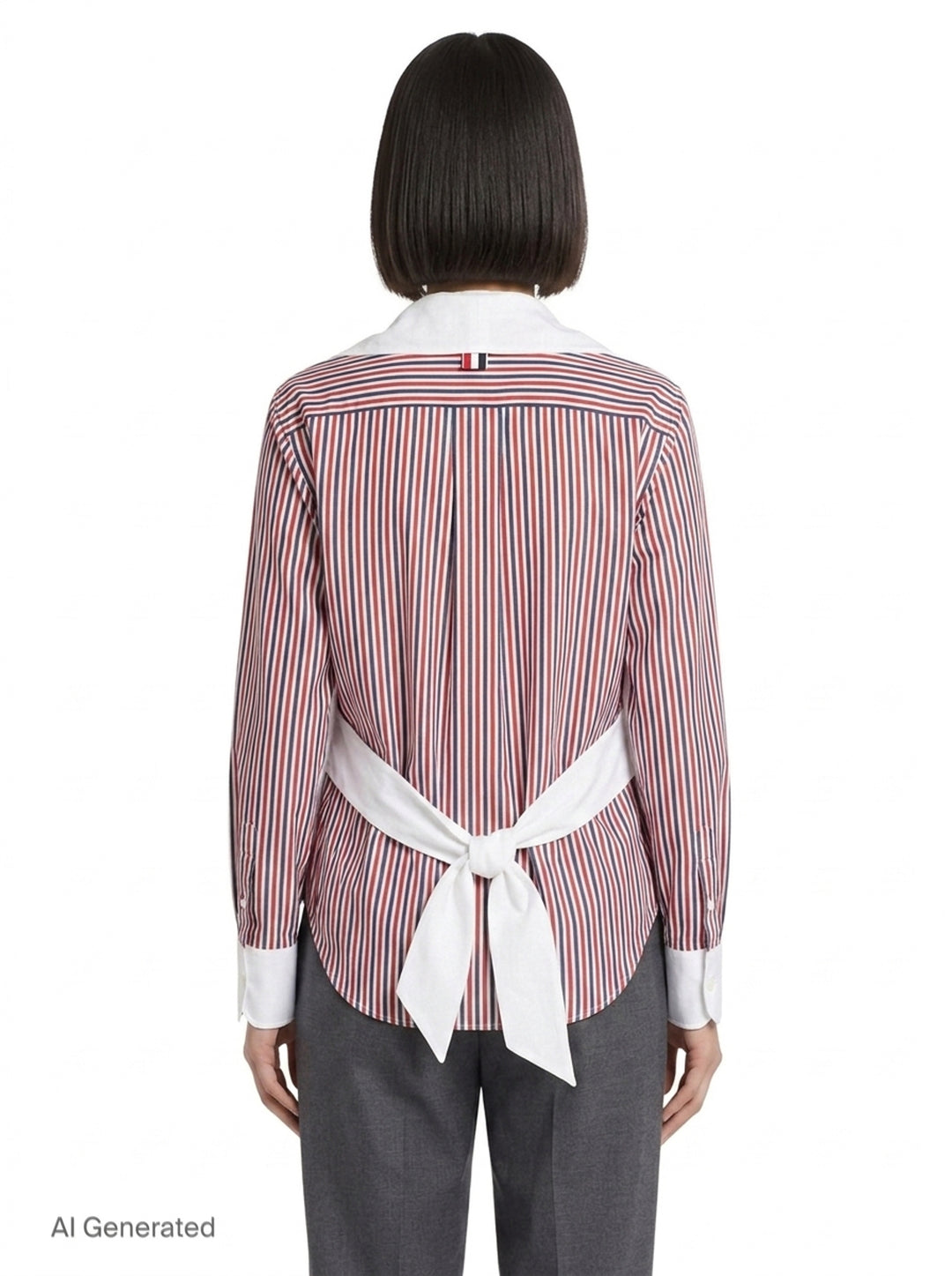 Long Sleeve Detachable Collar Blouse | Thom Browne | Club21 - back