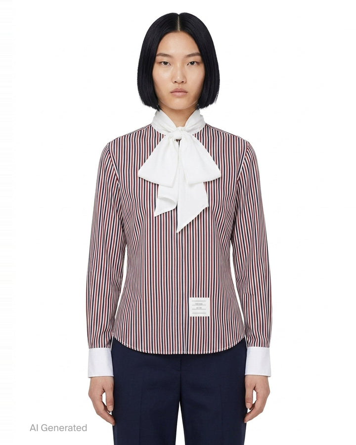 Long Sleeve Detachable Collar Shirt | Thom Browne | Club21 - front