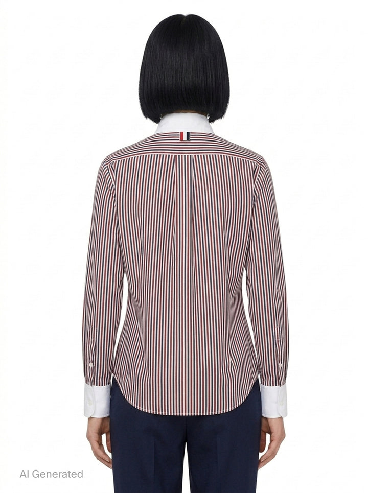 Long Sleeve Detachable Collar Shirt | Thom Browne | Club21 - back