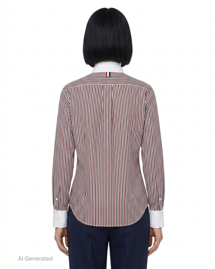 Long Sleeve Detachable Collar Shirt | Thom Browne | Club21 - back