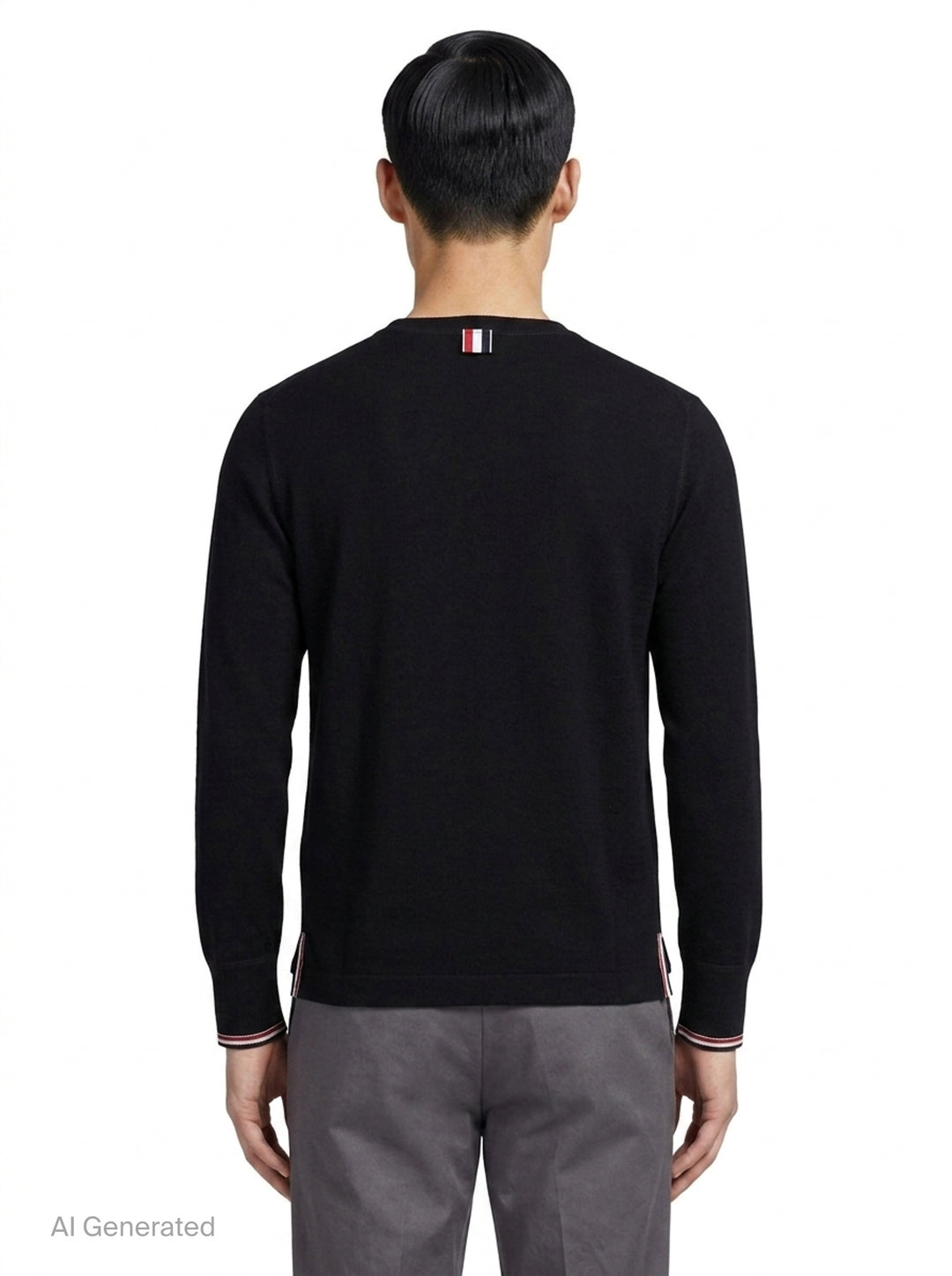 Long Sleeve Henley Tipping Strip | Thom Browne | Club21 - back