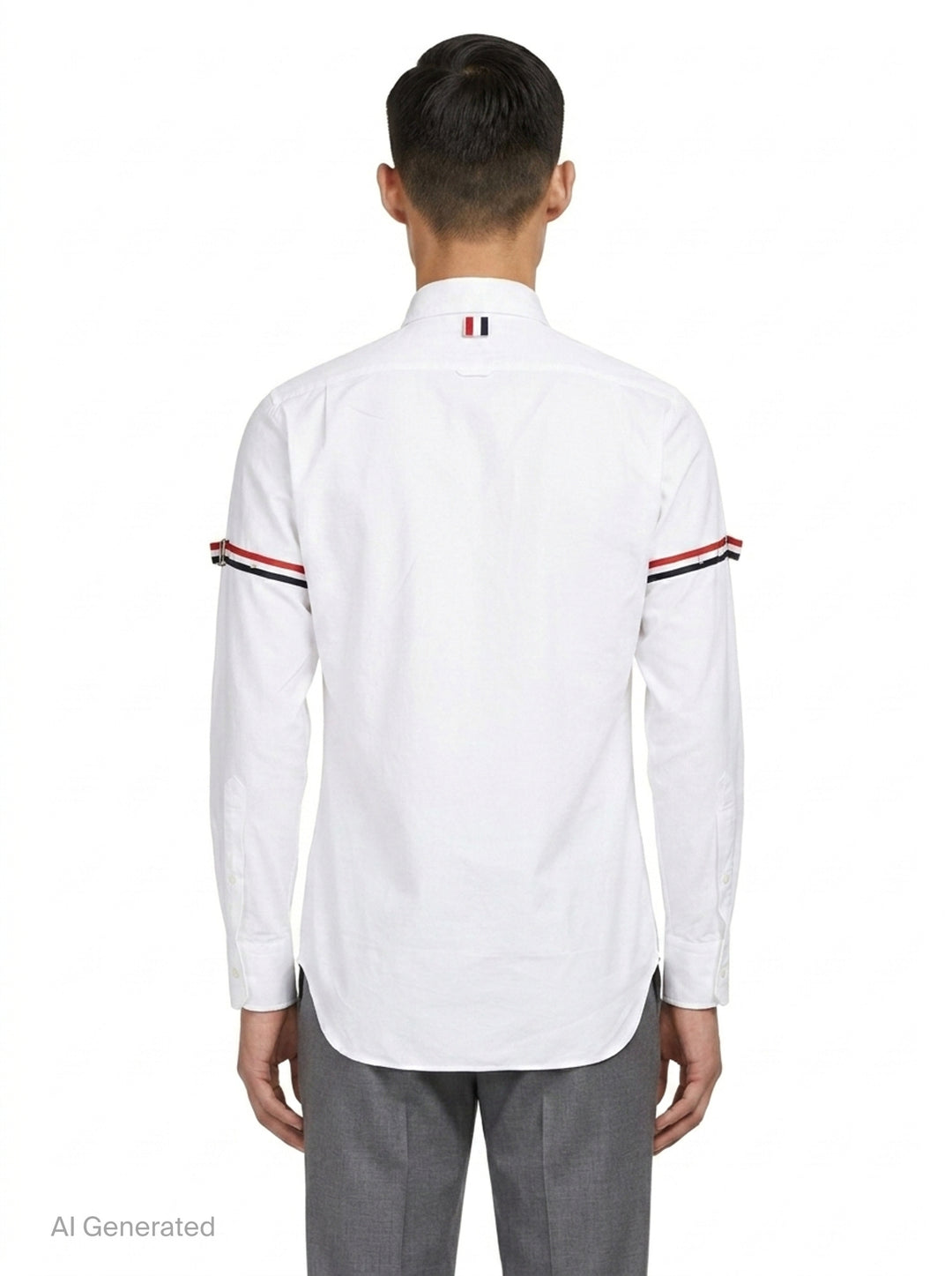 Long Sleeve Point Collar Shirt | Thom Browne | Club21 - back