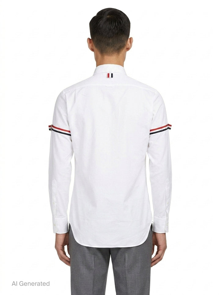 Long Sleeve Point Collar Shirt | Thom Browne | Club21 - back