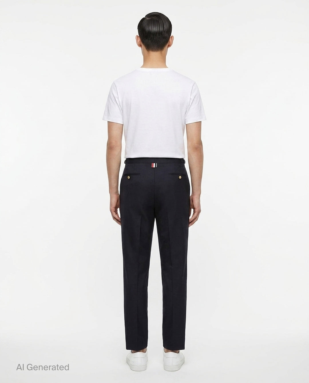 Low Rise Skinny Side Tab Trousers | Thom Browne | Club21 - back