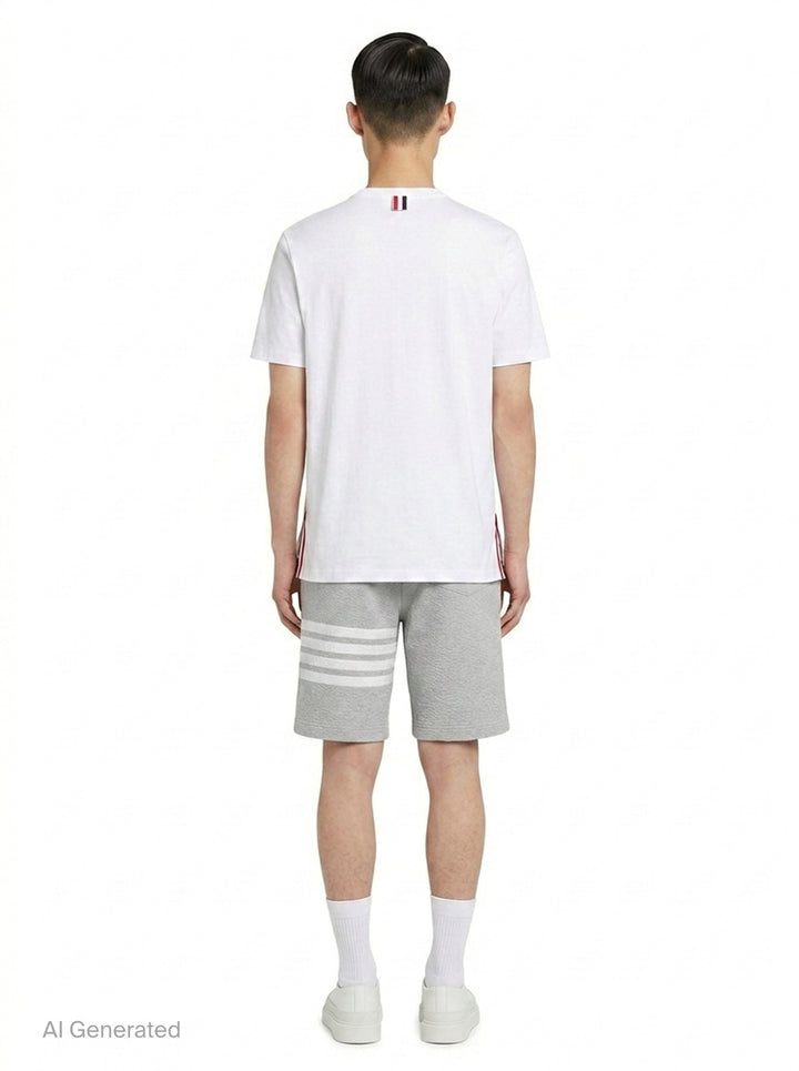 Medium Weight Diagonal Stripe Tee | Thom Browne | Club21 - back