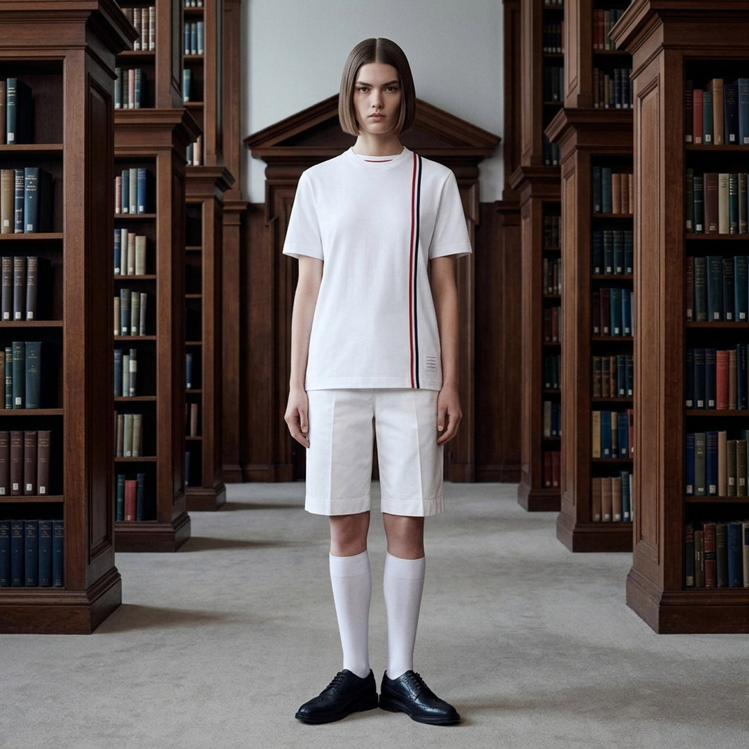 Medium Weight Diagonal Stripe Tee | Thom Browne | Club21 - lifestyle
