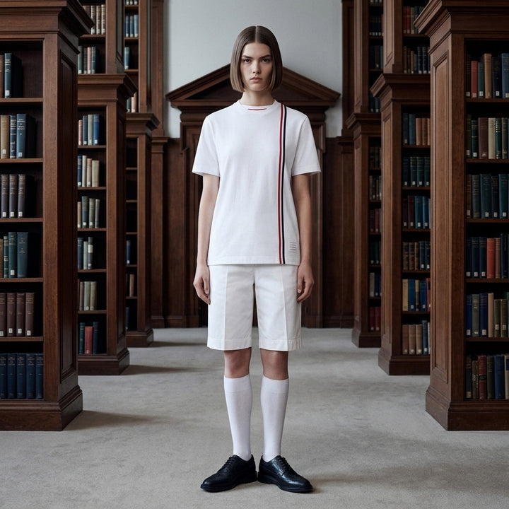Medium Weight Diagonal Stripe Tee | Thom Browne | Club21 - lifestyle
