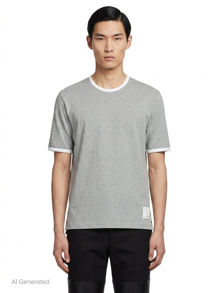 Medium Weight Ringer Tee | Thom Browne | Club21 - front