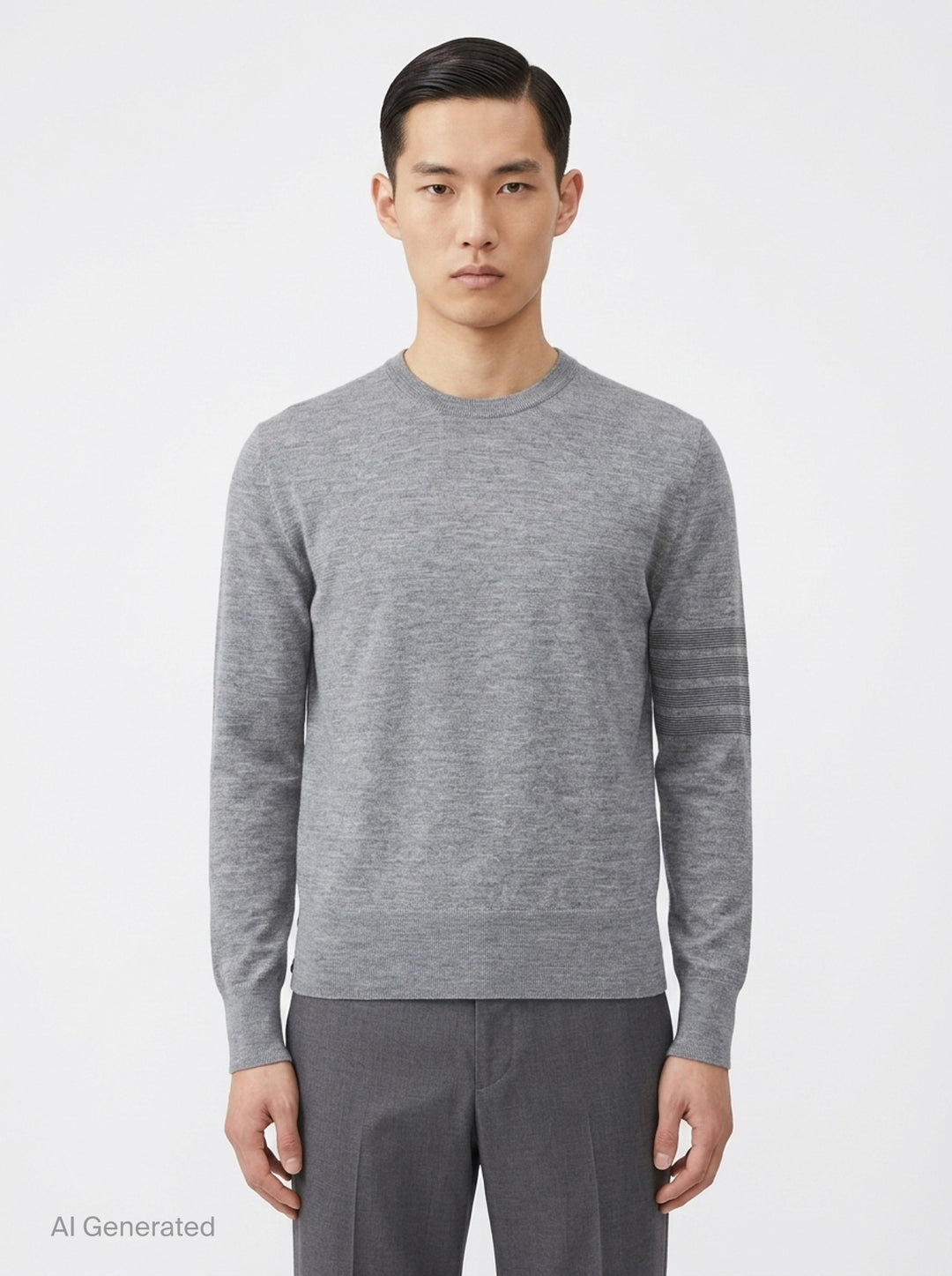 Milano Stitch Crew Neck Pullover | Thom Browne | Club21 - front