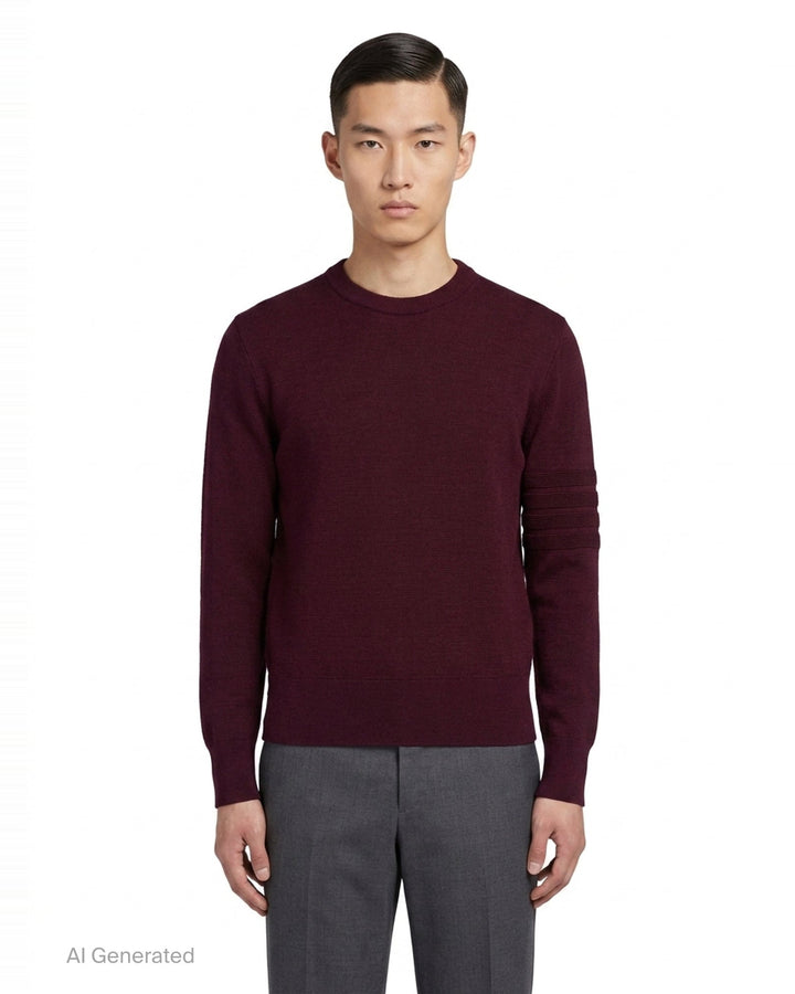 Milano Stitch Crew Neck Pullover | Thom Browne | Club21 - front