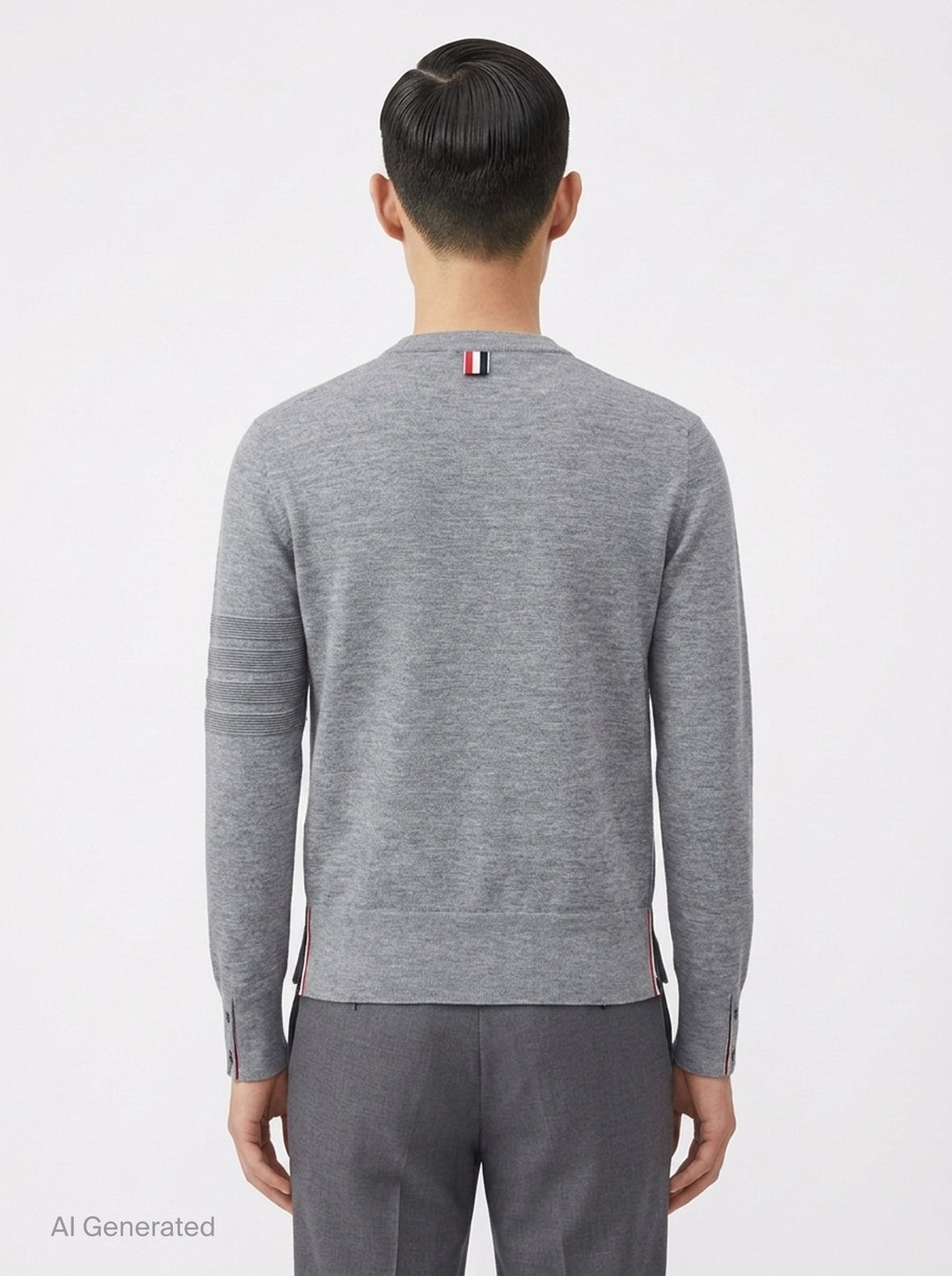 Milano Stitch Crew Neck Pullover | Thom Browne | Club21 - back