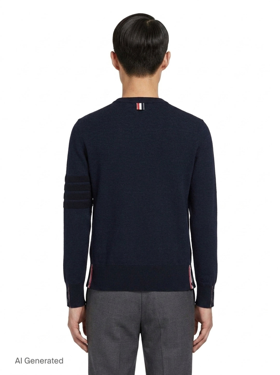 Milano Stitch Crew Neck Pullover | Thom Browne | Club21 - back