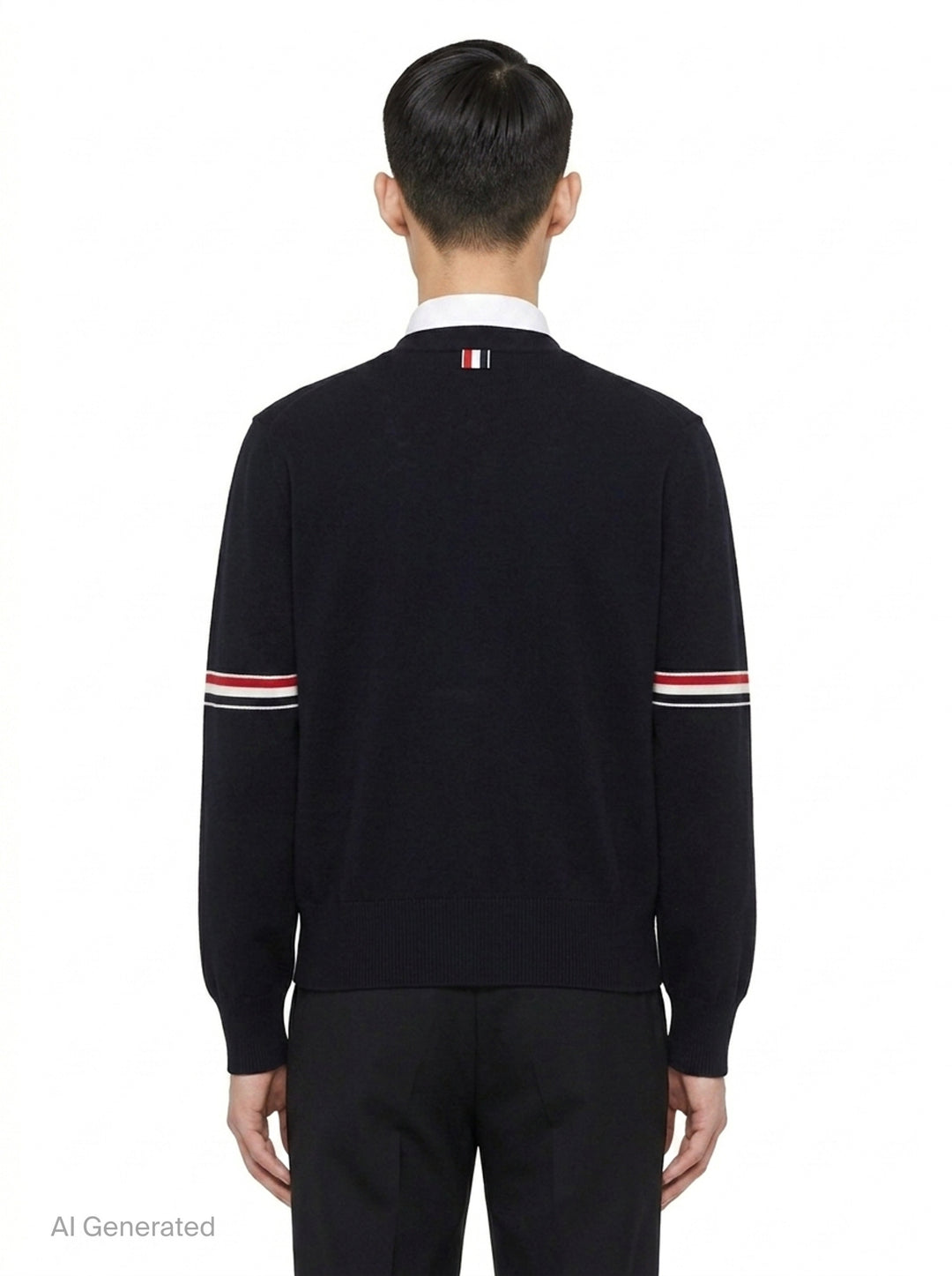 Milano Stitch V-Neck Cardigan | Thom Browne | Club21 - back