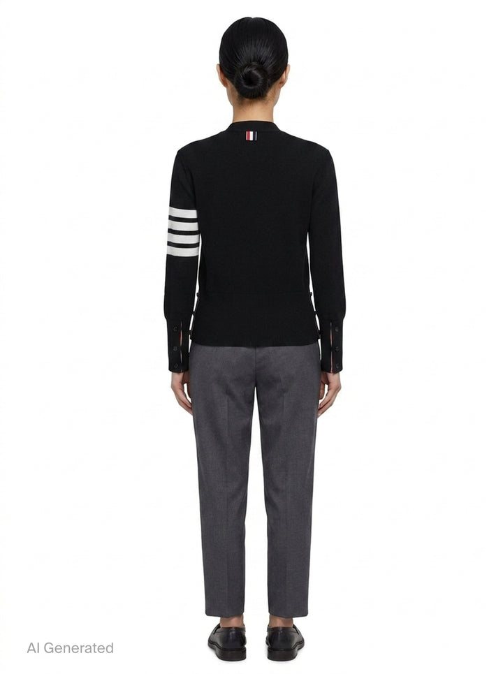 Milano Stitch V-Neck Cardigan | Thom Browne | Club21 - back