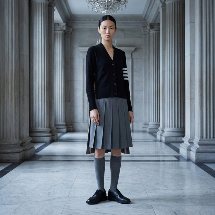 Milano Stitch V-Neck Cardigan | Thom Browne | Club21 - lifestyle