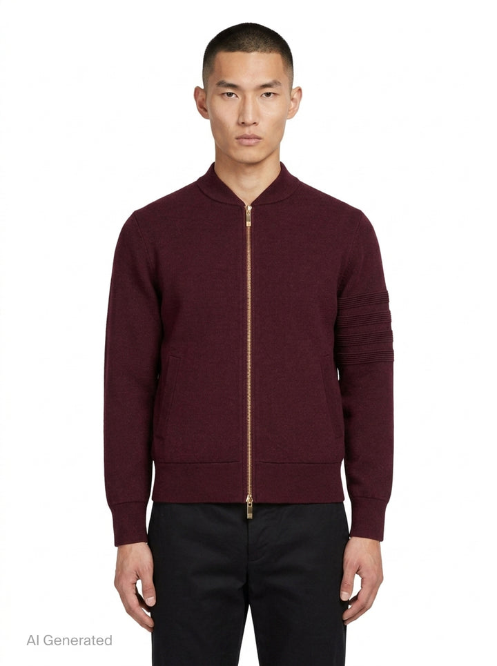 Milano Stitch Zip Up Bomber | Thom Browne | Club21 - front