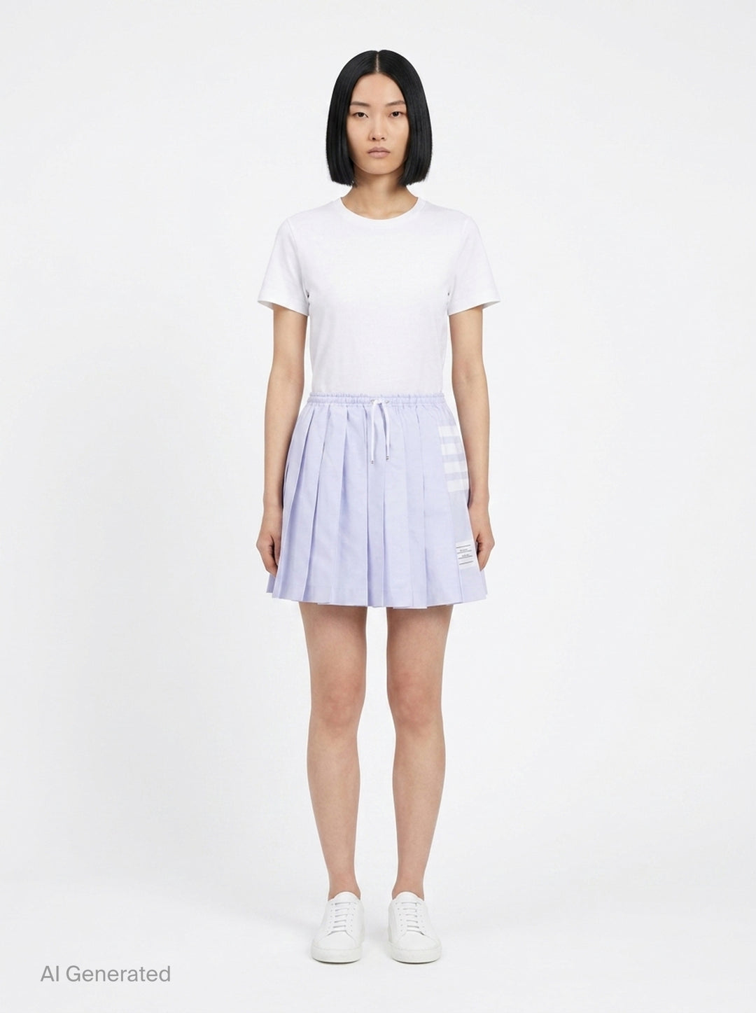 Mini Drawstring Pleated Skirt | Thom Browne | Club21 - front