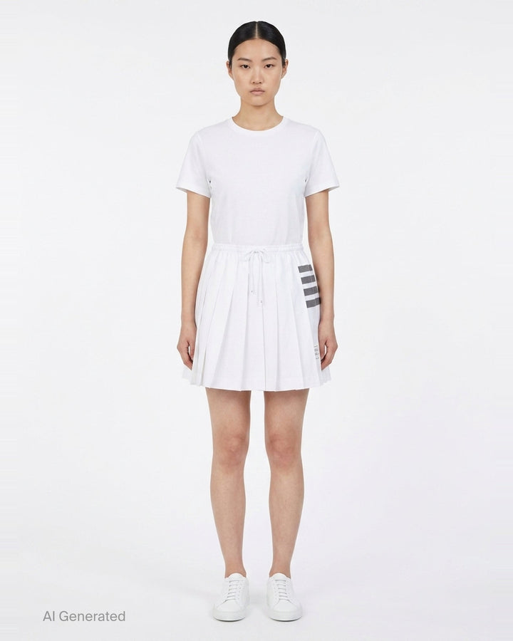 Mini Drawstring Pleated Skirt | Thom Browne | Club21 - front