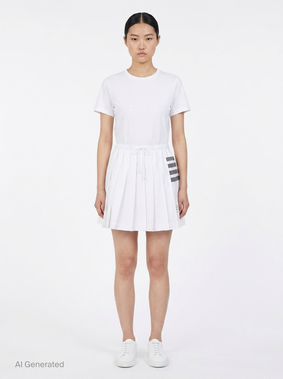 Mini Drawstring Pleated Skirt | Thom Browne | Club21 - front