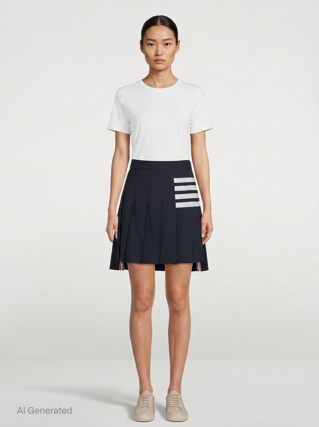 Mini Dropped Back Pleated Skirt | Thom Browne | Club21 - front