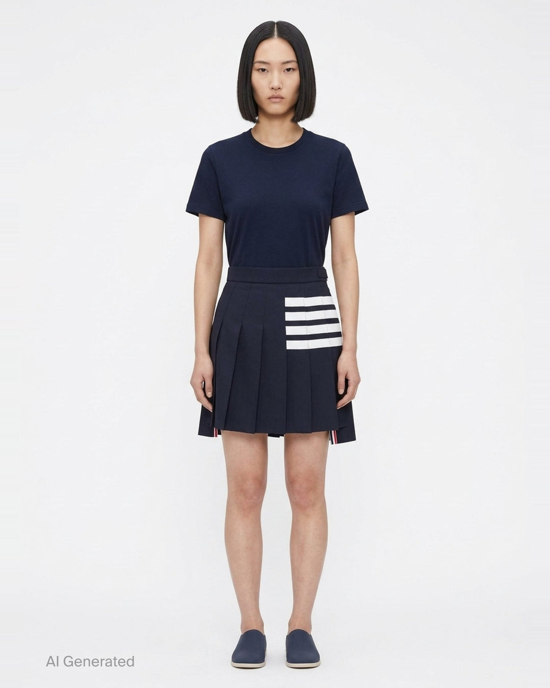 Mini Dropped Back Pleated Skirt | Thom Browne | Club21 - front
