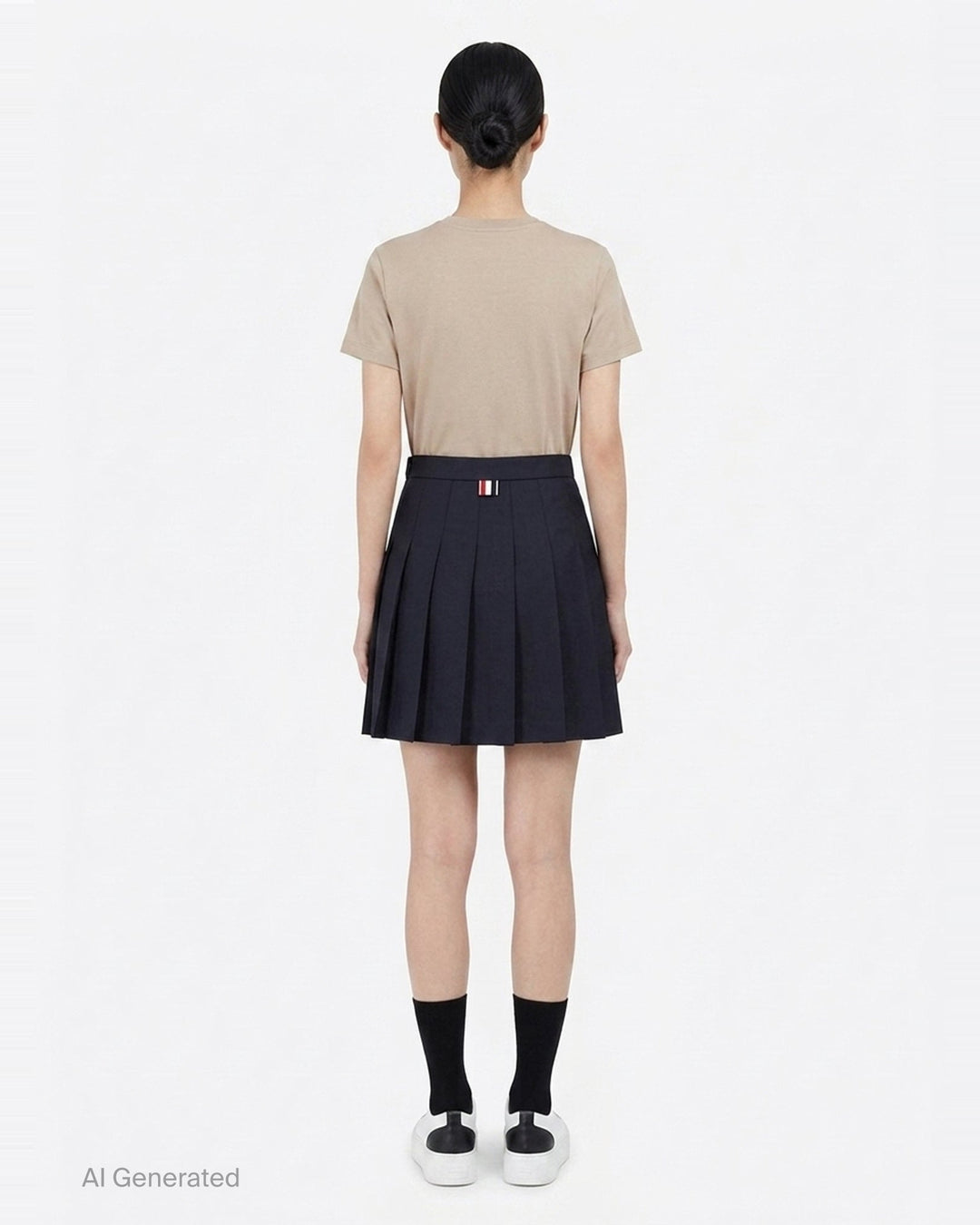 Mini Dropped Back Pleated Skirt | Thom Browne | Club21 - back