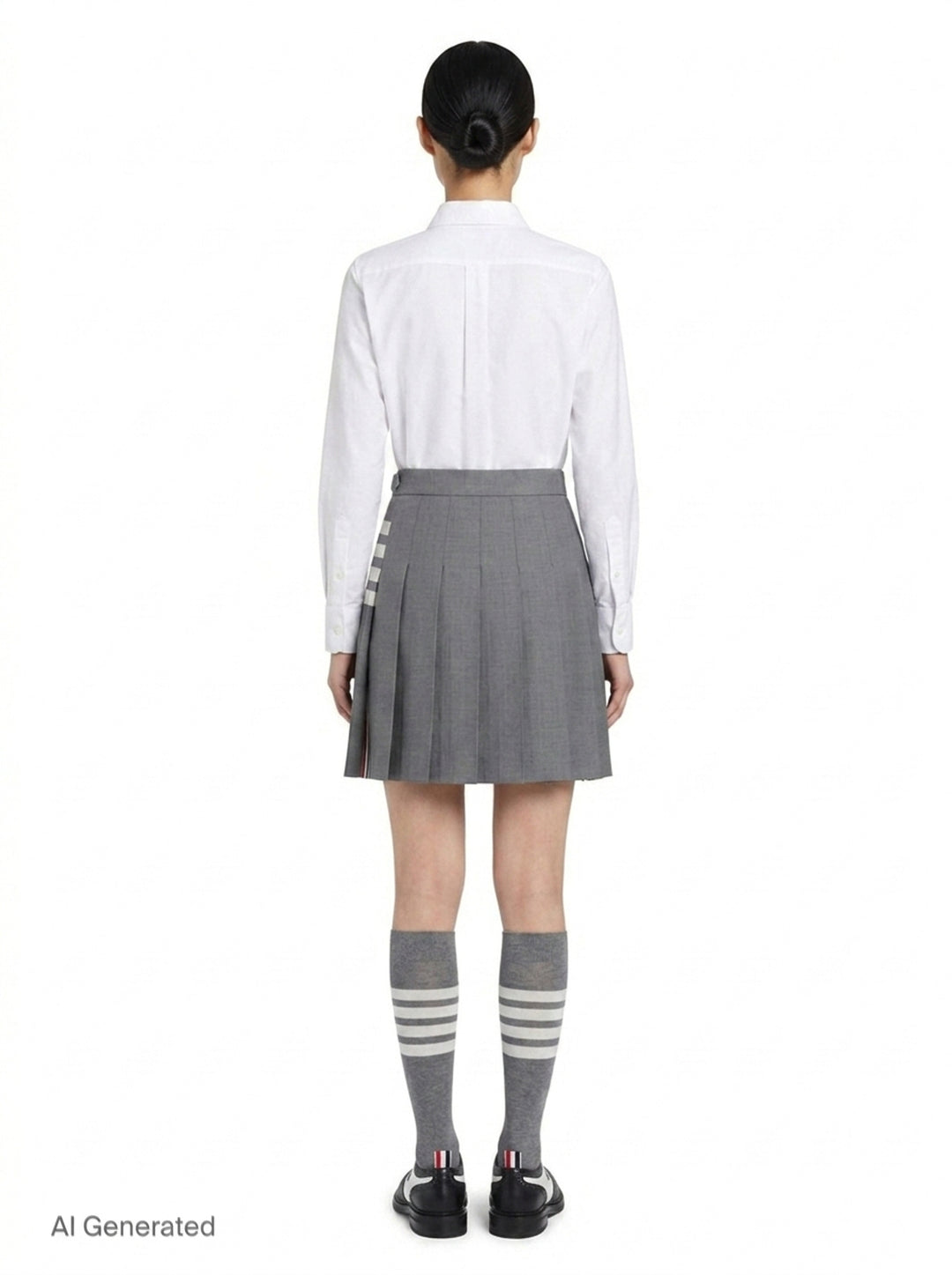 Mini Dropped Back Pleated Skirt | Thom Browne | Club21 - back