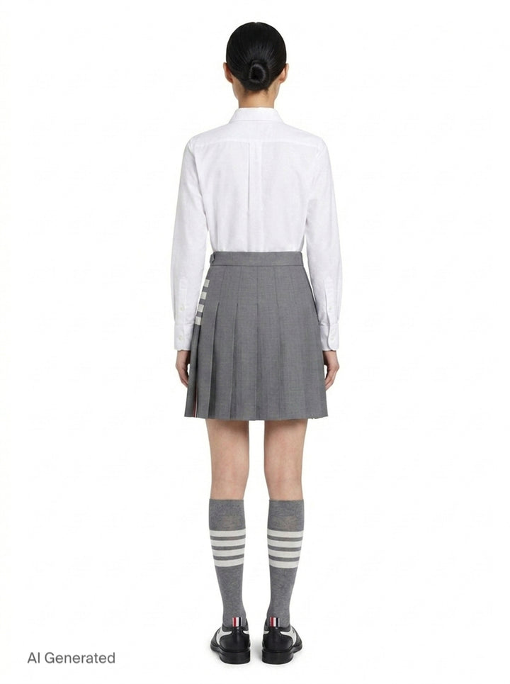 Mini Dropped Back Pleated Skirt | Thom Browne | Club21 - back