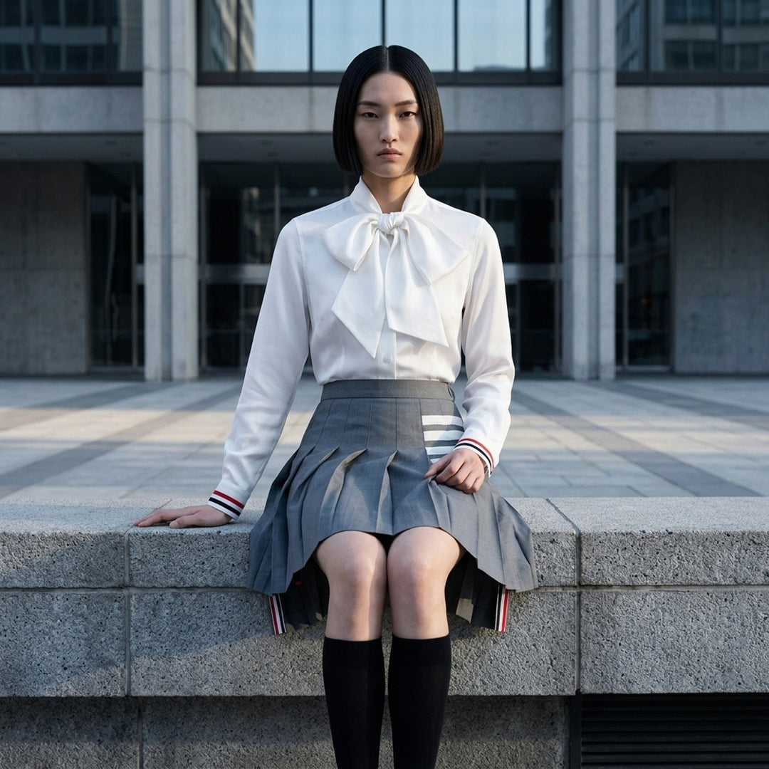 Mini Dropped Back Pleated Skirt | Thom Browne | Club21 - lifestyle