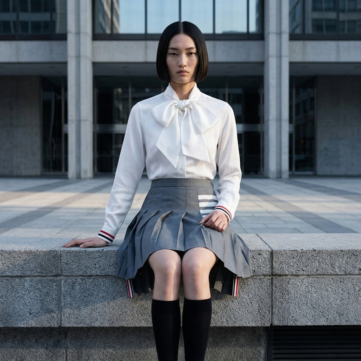 Mini Dropped Back Pleated Skirt | Thom Browne | Club21 - lifestyle