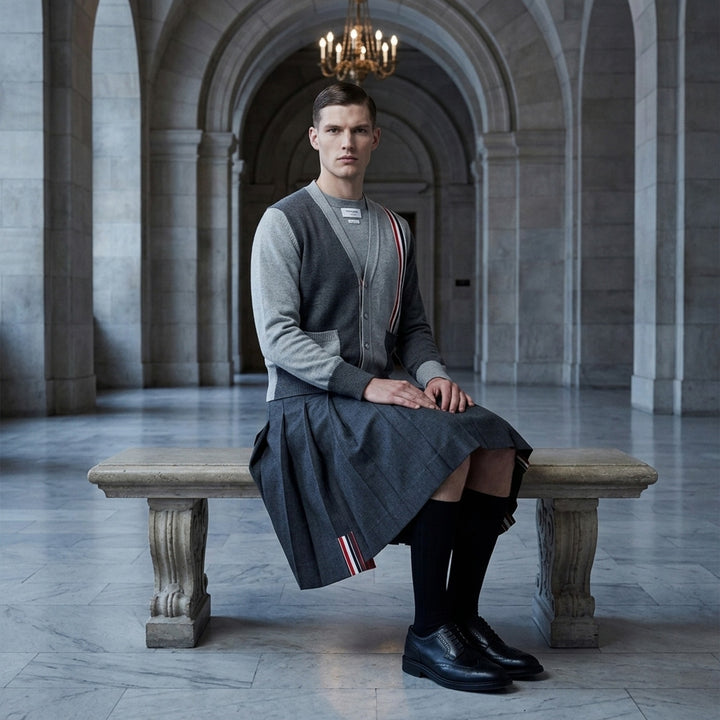 Mini Dropped Back Pleated Skirt | Thom Browne | Club21 - lifestyle
