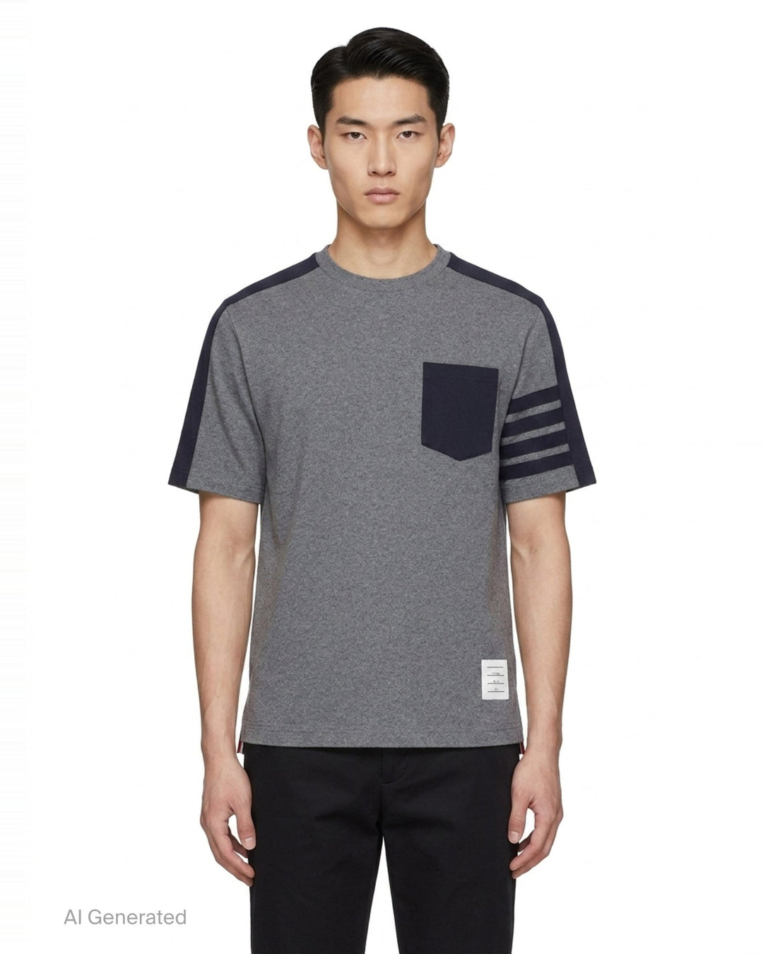 Oversized Colorblock Pocket Tee | Thom Browne | Club21 - front
