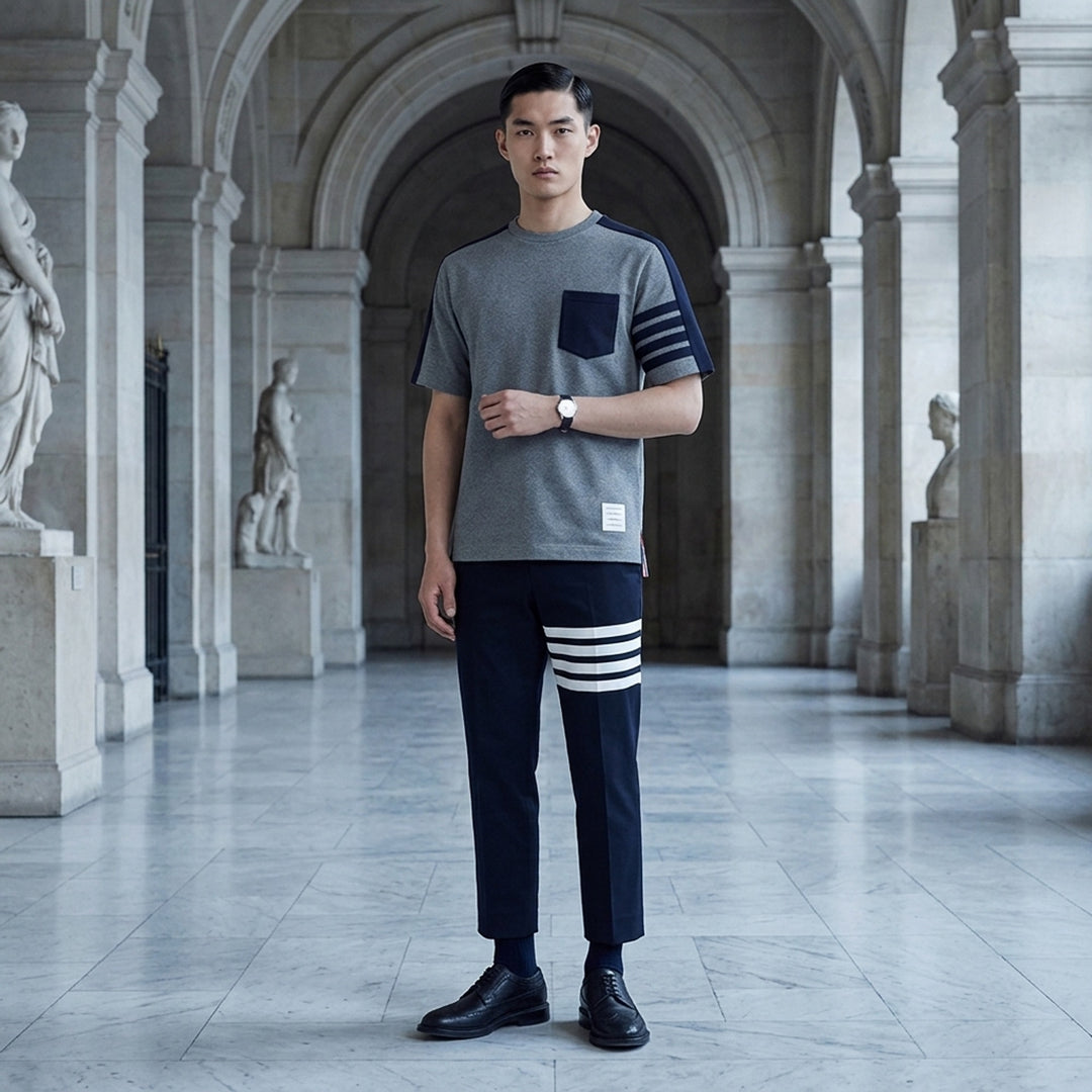 Oversized Colorblock Pocket Tee | Thom Browne | Club21 - lifestyle