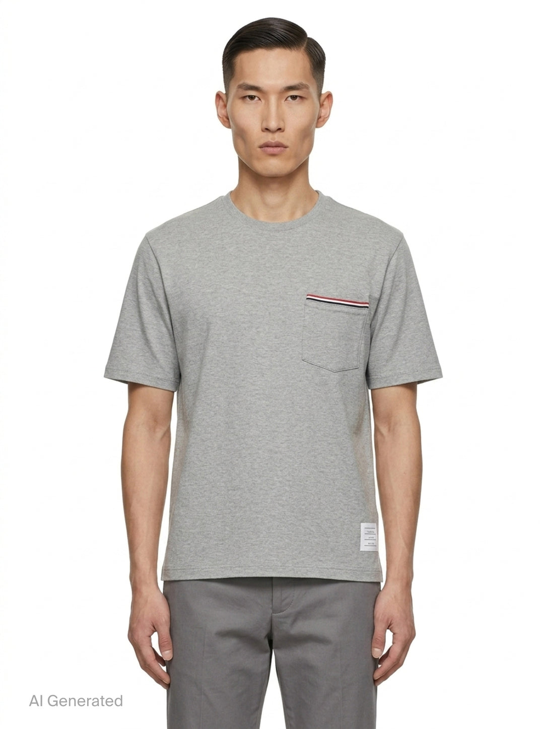 Oversized Short Sleeve Pocket Tee | Thom Browne | Club21 - front