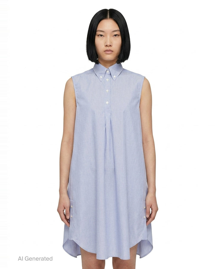 Oversized Sleeveless Shirt Dress | Thom Browne | Club21 - front