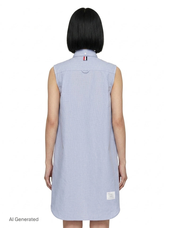 Oversized Sleeveless Shirt Dress | Thom Browne | Club21 - back