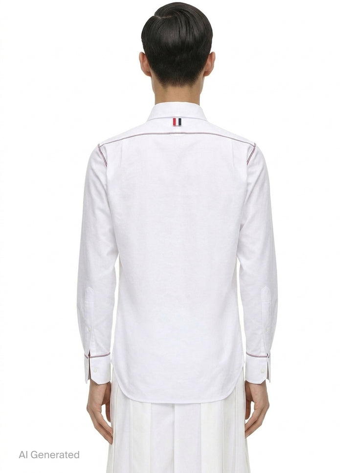 Oxford Grosgrain Framing Shirt | Thom Browne | Club21 - back