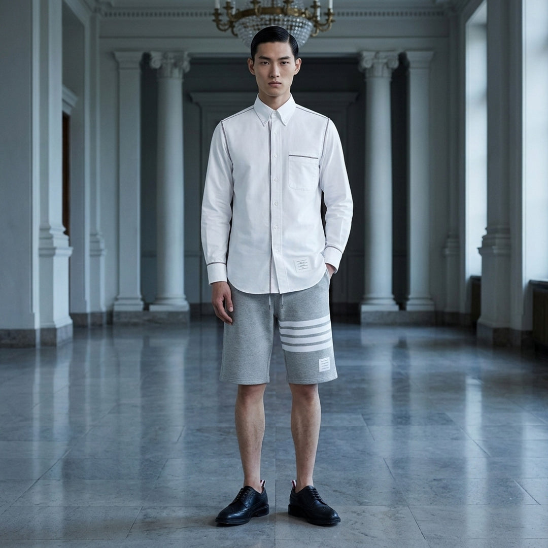 Oxford Grosgrain Framing Shirt | Thom Browne | Club21 - lifestyle