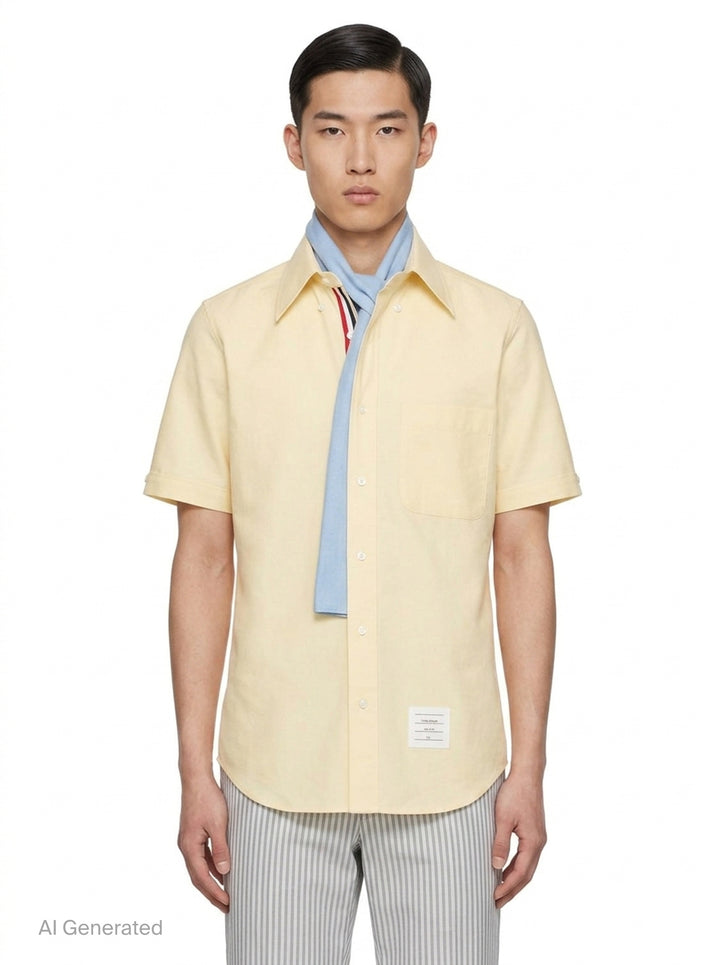 Oxford Short Sleeve Shirt | Thom Browne | Club21 - front