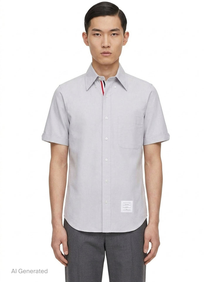 Oxford Short Sleeve Shirt | Thom Browne | Club21 - front