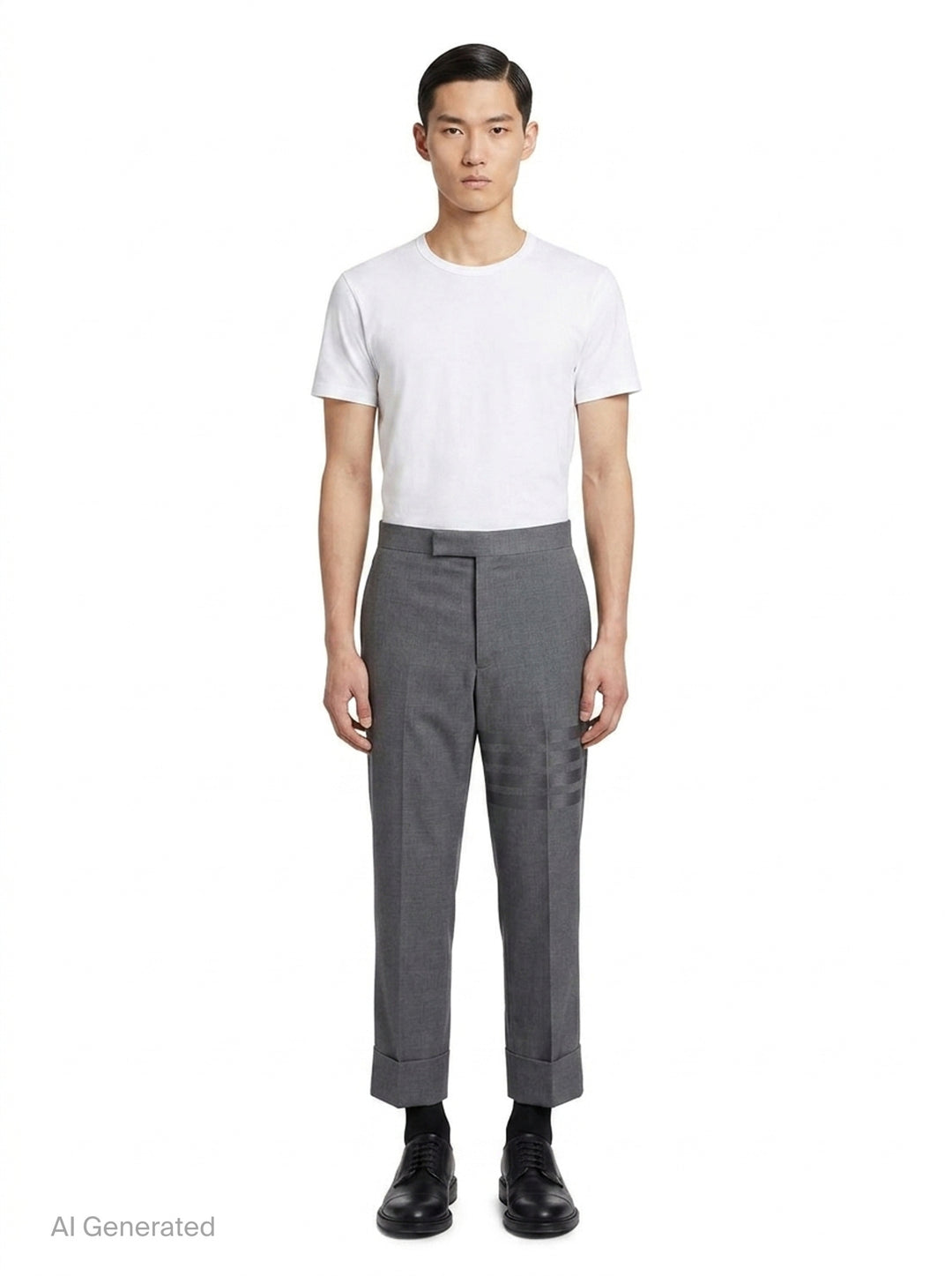 Plain Weave 4-Bar Trousers | Thom Browne | Club21 - front