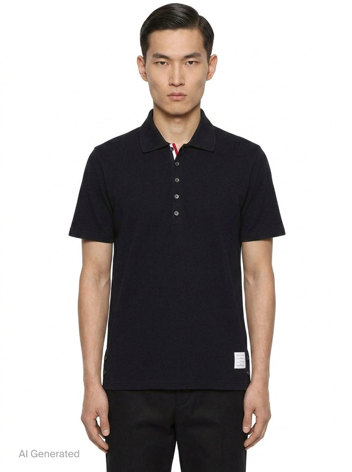 Relaxed Fit Short Sleeve Polo | Thom Browne | Club21 - front
