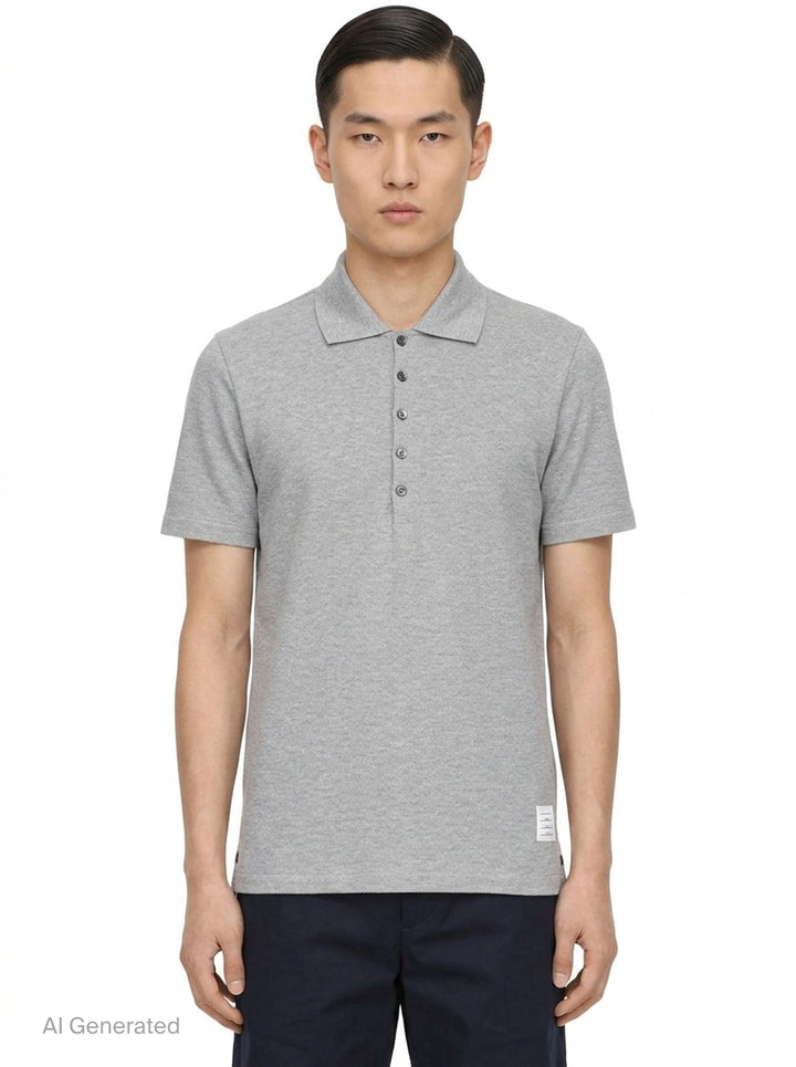 Relaxed Fit Short Sleeve Polo | Thom Browne | Club21 - front
