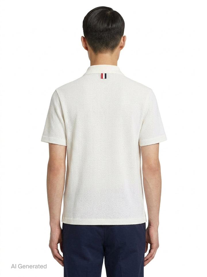 Relaxed Fit Short Sleeve Polo | Thom Browne | Club21 - back