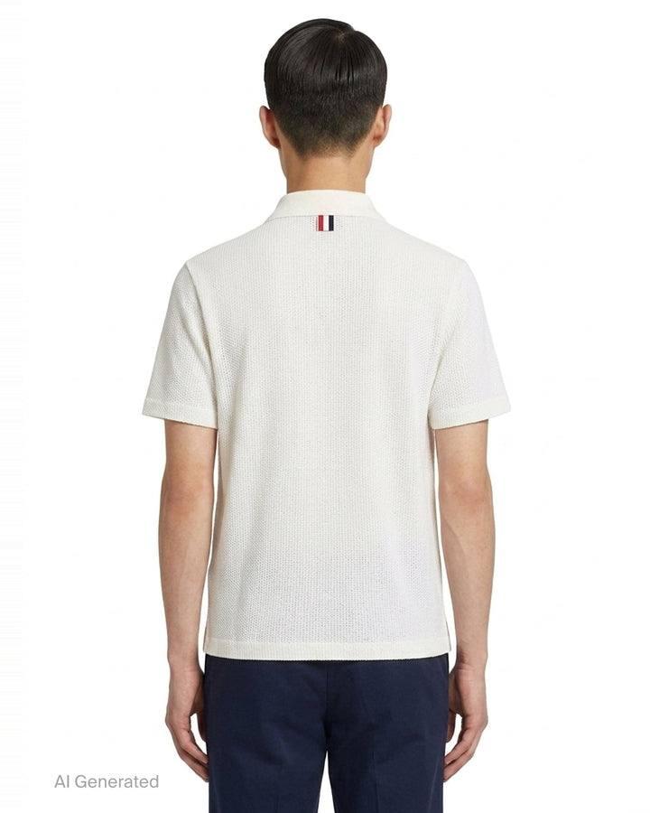 Relaxed Fit Short Sleeve Polo | Thom Browne | Club21 - back