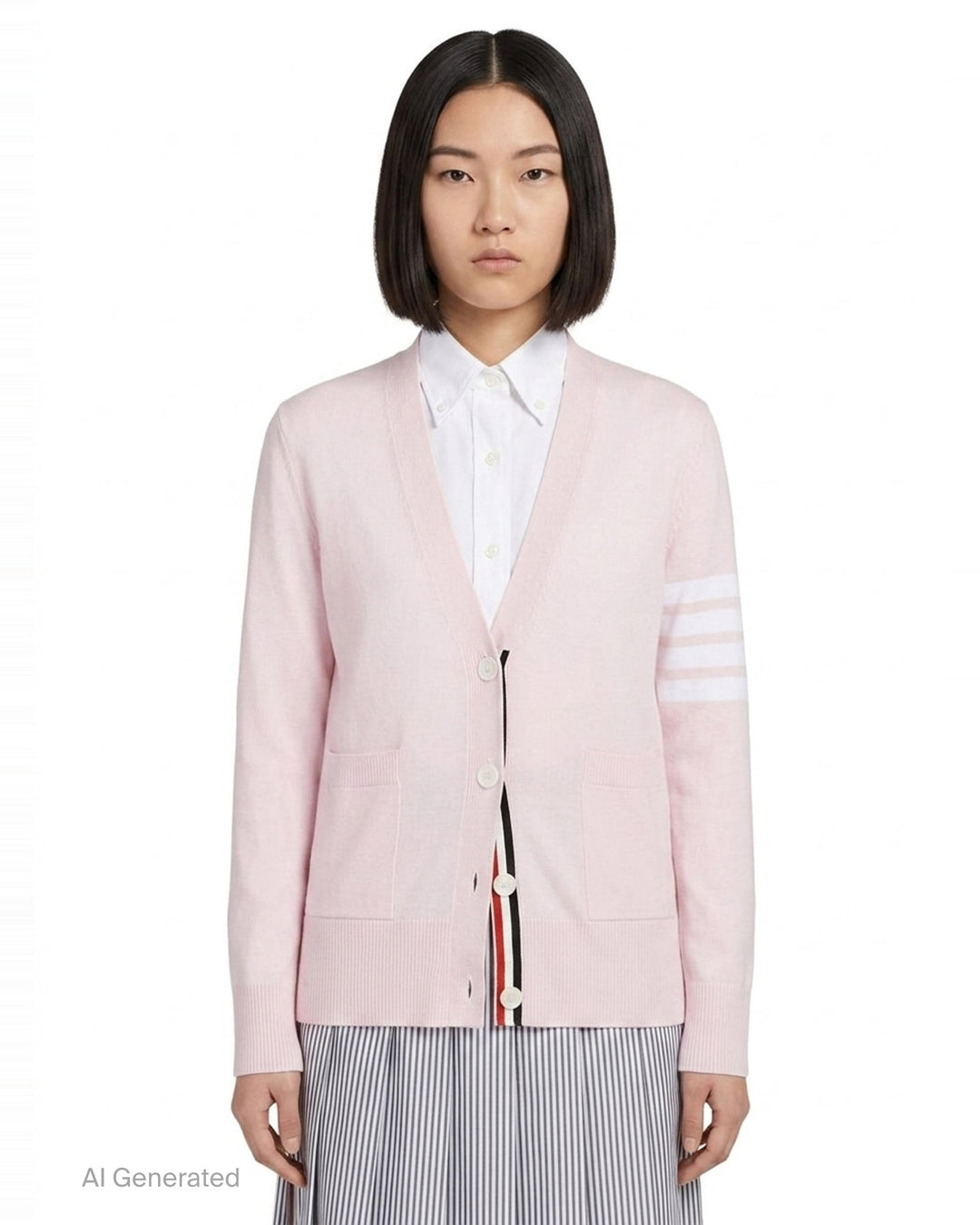 Relaxed Fit V-Neck Cardigan | Thom Browne | Club21 - front