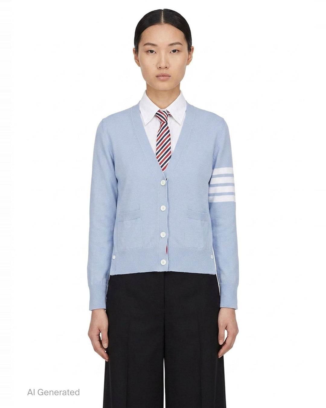 Relaxed Fit V-Neck Cardigan | Thom Browne | Club21 - front